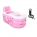 Bathtubs Freestanding Folding Inflatable Large Household Adult Pink Plastic  Hand Pump (Size : 150cm/59.1inch) - B07H7K97C5